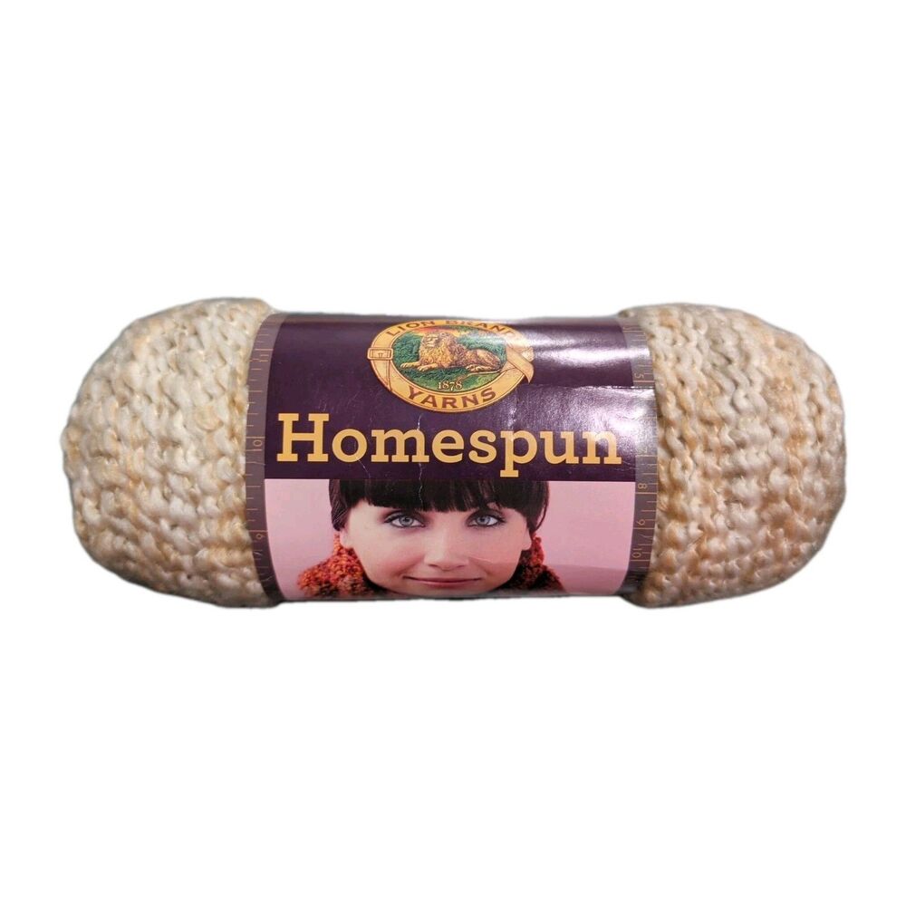 Lion Brand HOMESPUN Yarn PEARLS #412 Beige Cream 6 oz 5 Bulky 185 yd Chunky